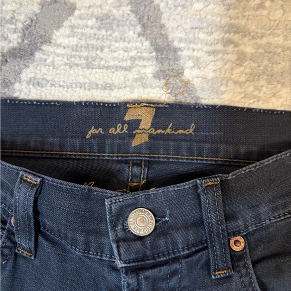 Vintage Y2K Low Waist 7 For All Mankind Dark Indigo Boot Cut Jeans - Picture 2 of 4